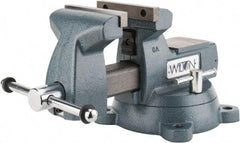Wilton - 6" Jaw Width x 5-3/4" Jaw Opening Capacity, 4-1/8" Throat Depth, Bench & Pipe Combination Vise - 1/4 to 3-1/2" Pipe Capacity, Swivel Base, Bolt Down Attachment, Ductile Iron - Industrial Tool & Supply