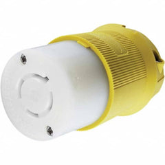 Locking Inlet: Connector, Marine, L14-20R, 125 & 250V, Yellow Grounding, 20A, Nylon, 3 Poles, 4 Wire