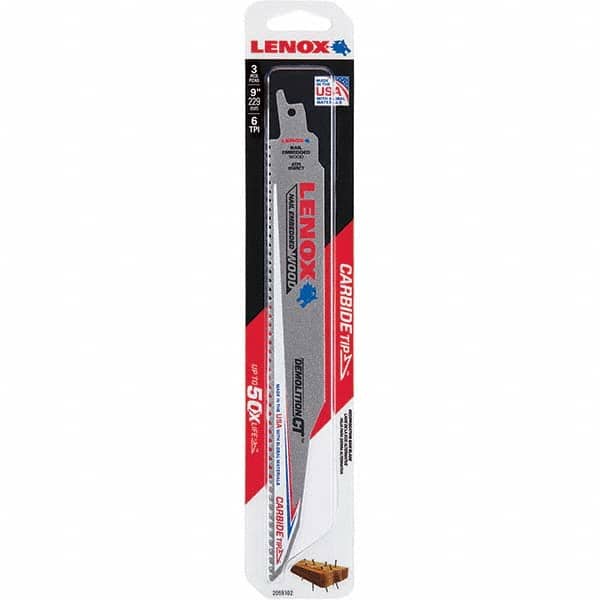 Lenox - Reciprocating Saw Blades Blade Material: Carbide Blade Length (Inch): 9 - Industrial Tool & Supply