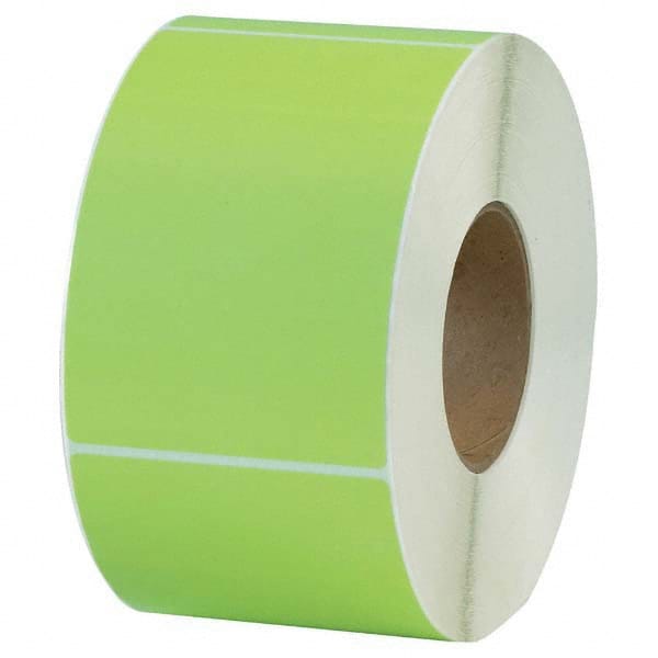 Value Collection - Pack of 4 Rolls, 1,000 Labels per Roll, 4" x 6" Green Topcoated Facestock Thermal Labels - Industrial Tool & Supply