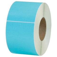 Value Collection - Pack of 4 Rolls, 1,000 Labels per Roll, 4" x 6" Light Blue Topcoated Facestock Thermal Labels - Industrial Tool & Supply