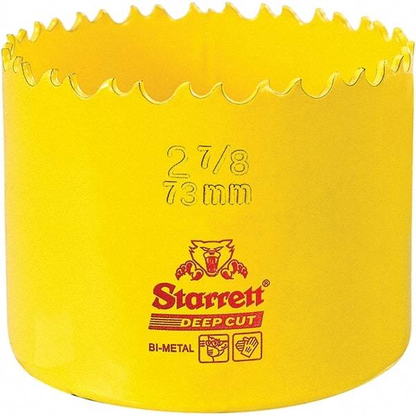 Starrett - 2-7/8" Diam, 2" Cutting Depth, Hole Saw - High Speed Steel Saw, Toothed Edge - Industrial Tool & Supply