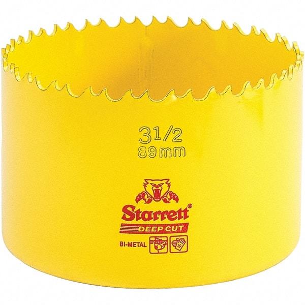 Starrett - 3-1/2" Diam, 2" Cutting Depth, Hole Saw - High Speed Steel Saw, Toothed Edge - Industrial Tool & Supply