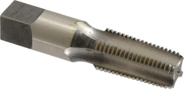 Reiff & Nestor - 1/4-18 PTF SAE Thread, 4 Flute Short Projection Standard Pipe Tap - 2-7/16" OAL, 1-1/16" Thread Length, 9/16" Shank Diam, Bright Finish, High Speed Steel - Exact Industrial Supply