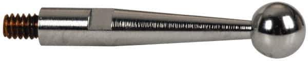 TESA Brown & Sharpe - 3mm Ball Diam, Steel, Ball Test Indicator Contact Point - 1/2" Contact Point Length, Use with Brown & Sharpe BesTest 599 Series - Industrial Tool & Supply