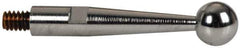 TESA Brown & Sharpe - 3mm Ball Diam, Steel, Ball Test Indicator Contact Point - 1/2" Contact Point Length, Use with Brown & Sharpe BesTest 599 Series - Industrial Tool & Supply