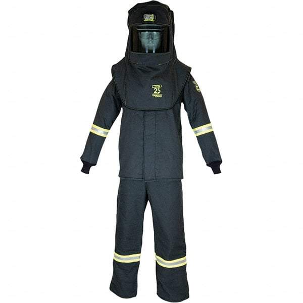 Oberon - Size 4XL, 3 HRC, 10.7 oz Arc Flash Clothing Kit - 27 cal per Sq cm, Hood Protection, Bib Overalls - Industrial Tool & Supply