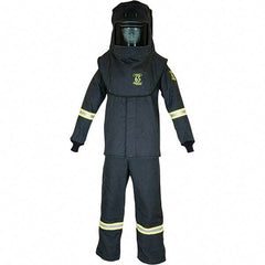 Oberon - Size M, 4 HRC, 12.5 oz Arc Flash Clothing Kit - 76 cal per Sq cm, Hood Protection, Bib Overalls - Industrial Tool & Supply