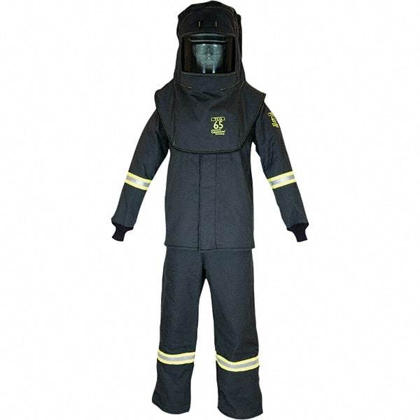 Oberon - Size 5XL, 4 HRC, 12.5 oz Arc Flash Clothing Kit - 76 cal per Sq cm, Hood Protection, Bib Overalls - Industrial Tool & Supply