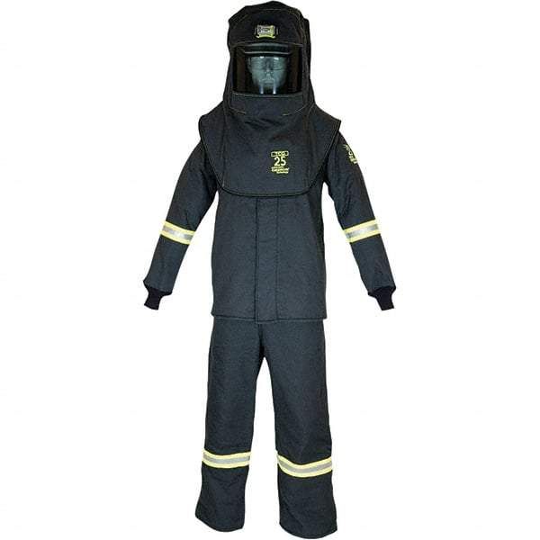 Oberon - Size 2XL, 3 HRC, 10.7 oz Arc Flash Clothing Kit - 27 cal per Sq cm, Hood Protection, Bib Overalls - Industrial Tool & Supply