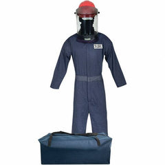 Oberon - Size 3XL, 2 HRC, 8 oz Arc Flash Clothing Kit - 12 cal per Sq cm, Hard Cap & Face Shield Protection, Coveralls & Balaclava, Includes Gear Bag - Industrial Tool & Supply