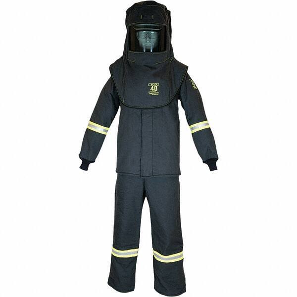 Oberon - Size S, 4 HRC, 10.7 oz Arc Flash Clothing Kit - 46 cal per Sq cm, Hood Protection, Bib Overalls - Industrial Tool & Supply