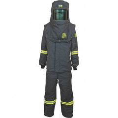 Oberon - Size 4XL, 4 HRC, 18 oz Arc Flash Clothing Kit - 140 cal per Sq cm, Hood Protection, Bib Overalls - Industrial Tool & Supply