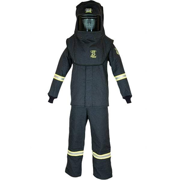 Oberon - Size S, 3 HRC, 10.7 oz Arc Flash Clothing Kit - 27 cal per Sq cm, Hood Protection, Bib Overalls - Industrial Tool & Supply