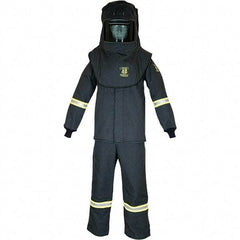Oberon - Size 2XL, 4 HRC, 10.7 oz Arc Flash Clothing Kit - 46 cal per Sq cm, Hood Protection, Bib Overalls - Industrial Tool & Supply