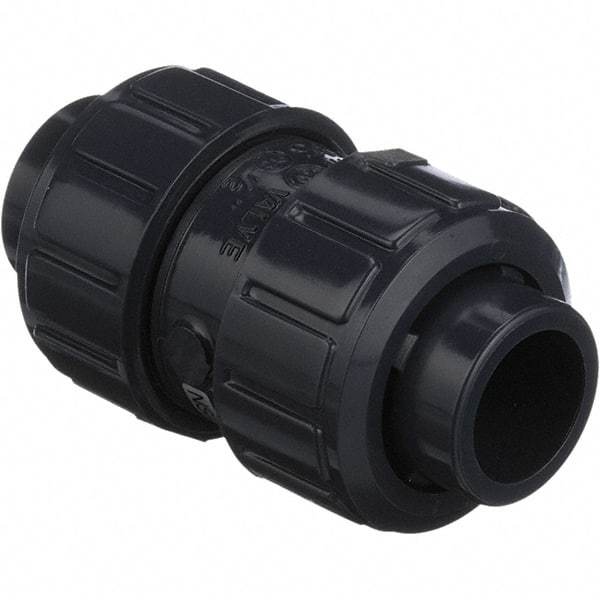 Asahi/America - 1-1/4" PVC Check Valve - True Union Ball Check, Socket x Thread, 150 WOG - Industrial Tool & Supply
