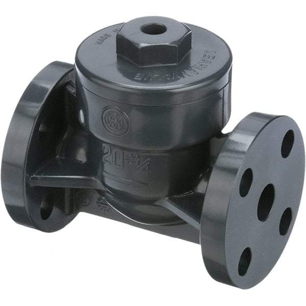 Asahi/America - 3/4" PVC Check Valve - Spring Check, Flanged, 150 WOG - Industrial Tool & Supply