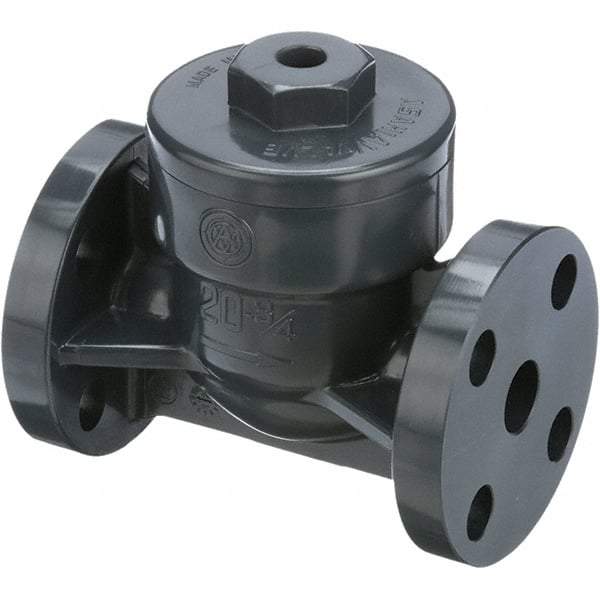 Asahi/America - 6" PVC Check Valve - Spring Check, Flanged, 100 WOG - Industrial Tool & Supply