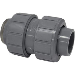 Asahi/America - 1-1/4" PVC Check Valve - True Union Ball Check, Socket x Thread, 150 WOG - Industrial Tool & Supply