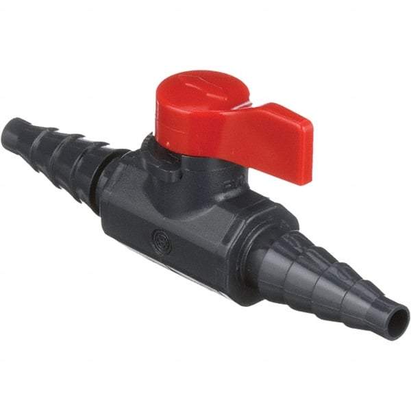 Asahi/America - 1/4" Pipe, Full Port, PVC Ball Valve - 1 Piece, Hose x Hose Ends, Tee Handle, 150 WOG - Industrial Tool & Supply