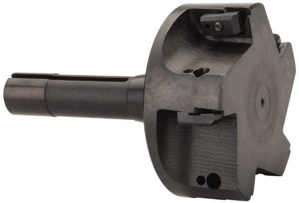 APT - 4" Cut Diam, 0.65" Max Depth of Cut, 5-7/8" OAL, Indexable Square Shoulder End Mill - TPC 32..., TPG 32., TPU 32. Inserts, R8 Taper Shank, 90° Lead Angle, Series Tri-Dex - Industrial Tool & Supply