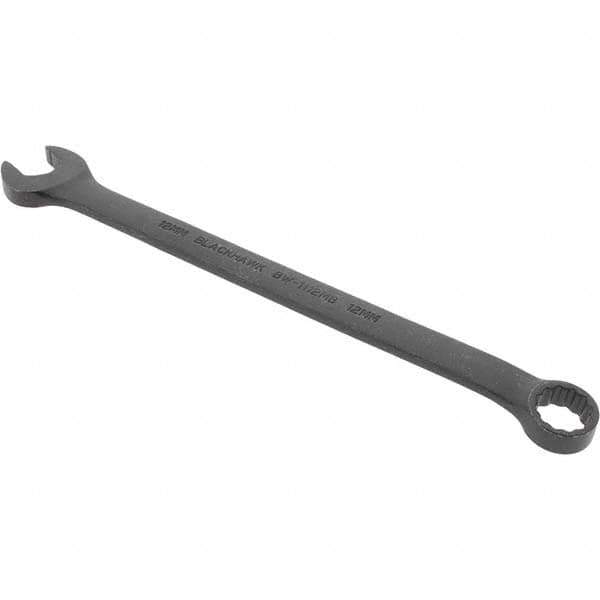 Blackhawk by Proto - 12mm 12 Point Offset Combination Wrench - 15° Offset Angle, 7-18/25" OAL, Steel, Black Finish - Industrial Tool & Supply