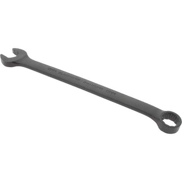 Blackhawk by Proto - 13mm 12 Point Offset Combination Wrench - 15° Offset Angle, 7.91" OAL, Steel, Black Finish - Industrial Tool & Supply