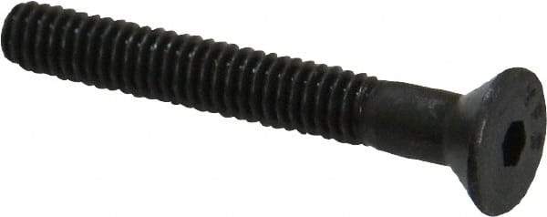 Value Collection - #8-32 UNC Hex Socket Drive, Flat Screw - Alloy Steel, Black Oxide Finish, Partially Threaded, 1-1/4" OAL - Industrial Tool & Supply