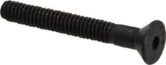 Value Collection - #8-32 UNC Hex Socket Drive, Flat Screw - Alloy Steel, Black Oxide Finish, Partially Threaded, 1-1/4" OAL - Industrial Tool & Supply