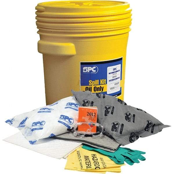 Brady SPC Sorbents - 17 Gal Capacity Oil Only & Universal Spill Kit - 20 Gal Polyethylene Drum - Industrial Tool & Supply