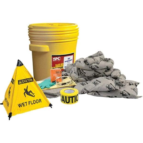 Brady SPC Sorbents - 17 Gal Capacity Universal Spill Kit - 20 Gal Polyethylene Drum - Industrial Tool & Supply