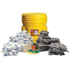 Brady SPC Sorbents - 77 Gal Capacity Oil Only & Universal Spill Kit - 95 Gal Polyethylene Drum - Industrial Tool & Supply