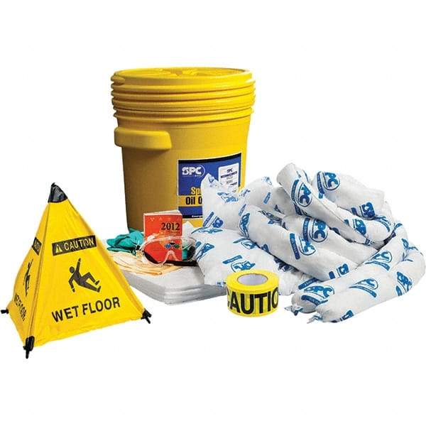 Brady SPC Sorbents - 17 Gal Capacity Oil Only Spill Kit - 20 Gal Polyethylene Drum - Industrial Tool & Supply