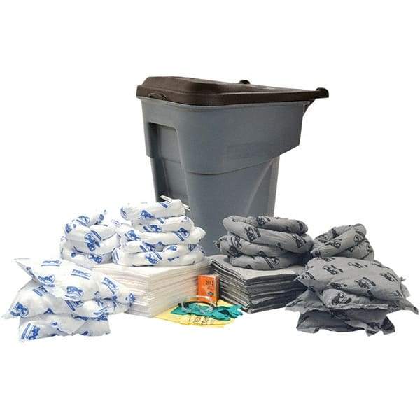 Brady SPC Sorbents - 65 Gal Capacity Oil Only & Universal Spill Kit - 65 Gal Polyethylene Drum - Industrial Tool & Supply
