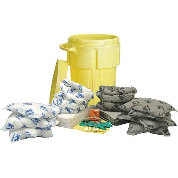Brady SPC Sorbents - 38 Gal Capacity Oil Only & Universal Spill Kit - 55 Gal Polyethylene Drum - Industrial Tool & Supply