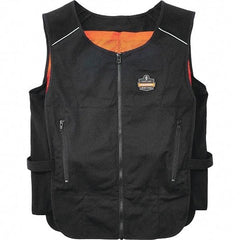 Ergodyne - Size S/M, Black Cooling Vest - 32 to 40" Chest, Zipper, Poly-Cotton - Industrial Tool & Supply