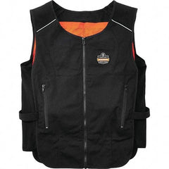 Ergodyne - Size S/M, Black Cooling Vest - 32 to 40" Chest, Zipper, Poly-Cotton - Industrial Tool & Supply