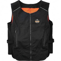 Ergodyne - Size L/XL, Black Cooling Vest - 40 to 52" Chest, Zipper, Poly-Cotton - Industrial Tool & Supply