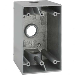 Hubbell-Raco - 4.56 x 2.811 x 2.807" Aluminum Rectangular Weather Resistant Outlet Box - Industrial Tool & Supply