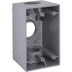 Hubbell-Raco - 4.57 x 2.811 x 2.807" Aluminum Rectangular Weather Resistant Outlet Box - Industrial Tool & Supply
