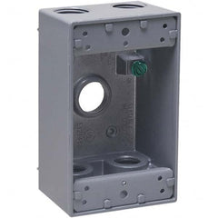 Hubbell-Raco - 4.57 x 2.816 x 2.148" Aluminum Rectangular Weather Resistant Outlet Box - Industrial Tool & Supply