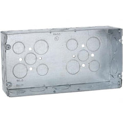 Hubbell-Raco - 4-1/2 x 8-5/8 x 2-1/2" Steel Rectangular Device Box - Industrial Tool & Supply