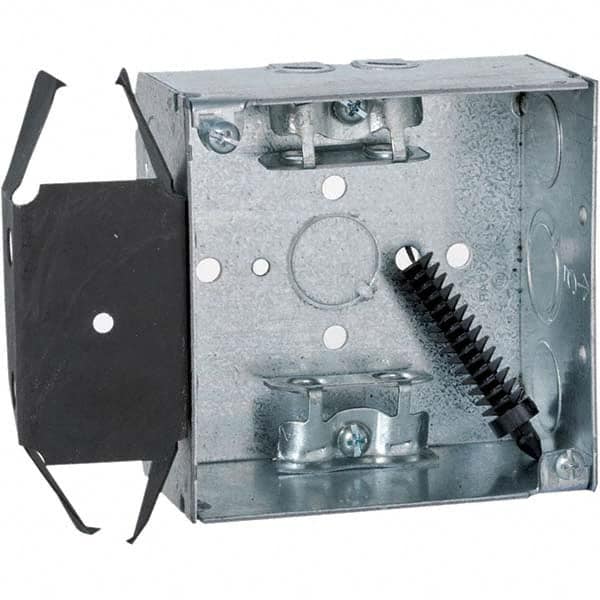 Hubbell-Raco - 4.63 x 5-1/2 x 2.188" Steel Square Device Box - Industrial Tool & Supply