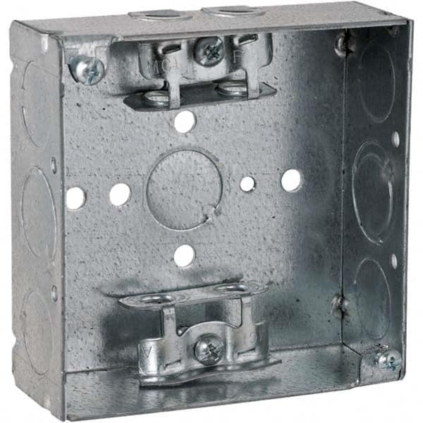 Hubbell-Raco - 4 x 4 x 1.563" Steel Square Device Box - Industrial Tool & Supply