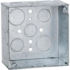 Hubbell-Raco - 4 x 4 x 2-1/2" Steel Square Device Box - Industrial Tool & Supply