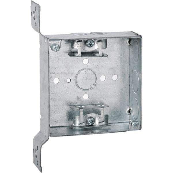 Hubbell-Raco - 6.88 x 4-3/8 x 1.563" Steel Square Device Box - Industrial Tool & Supply