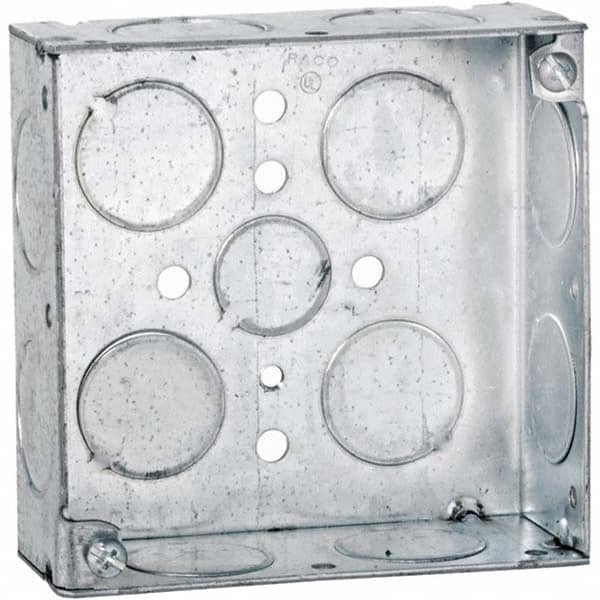 Hubbell-Raco - 4 x 4 x 1.563" Steel Square Device Box - Industrial Tool & Supply