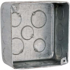 Hubbell-Raco - 4 x 4 x 2.188" Steel Square Junction Box - Industrial Tool & Supply