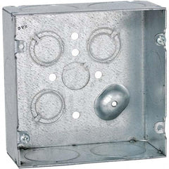 Hubbell-Raco - 4.69 x 4.688 x 2.188" Steel Square Device Box - Industrial Tool & Supply