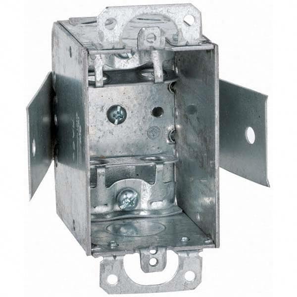 Hubbell-Raco - 4.22 x 3.406 x 2-1/2" Steel Rectangular Device Box - Industrial Tool & Supply